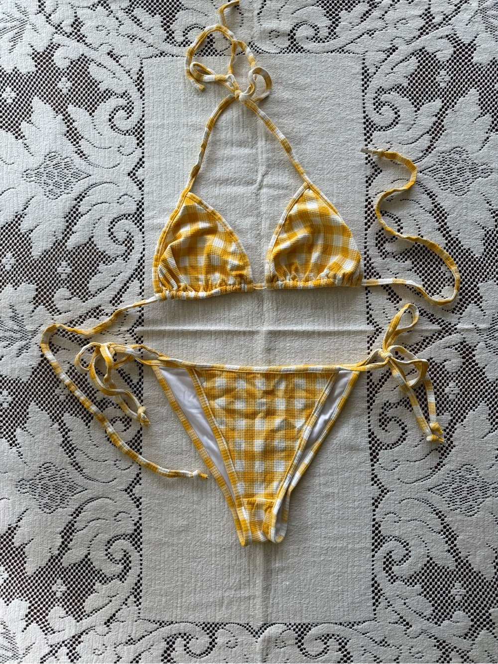 faithfull the brand yellow gingham bikini